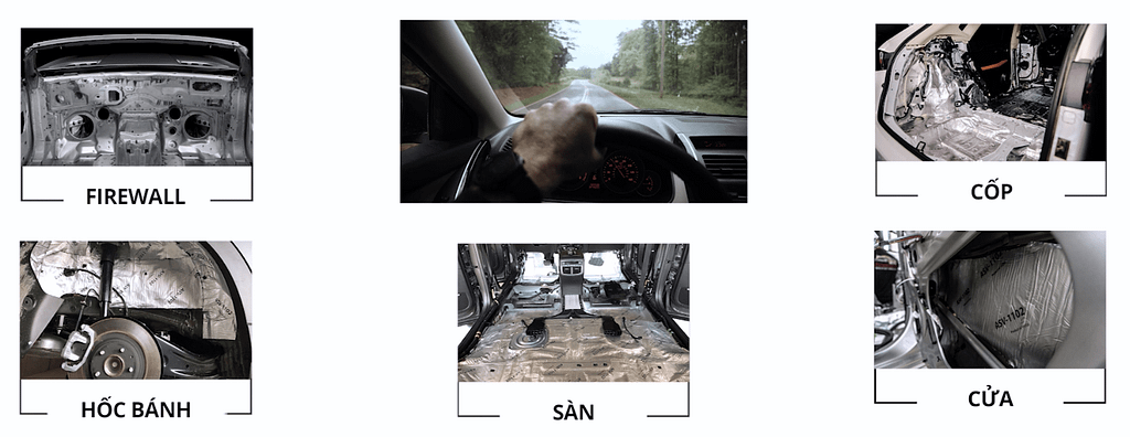 Vị trí ứng dụng vật liệu cách âm - tiêu âm - chống ồn trên xe ô tô